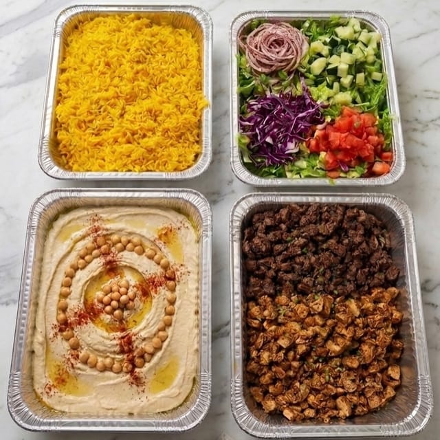 Mixed Beef & Chicken Shawarma Tray.