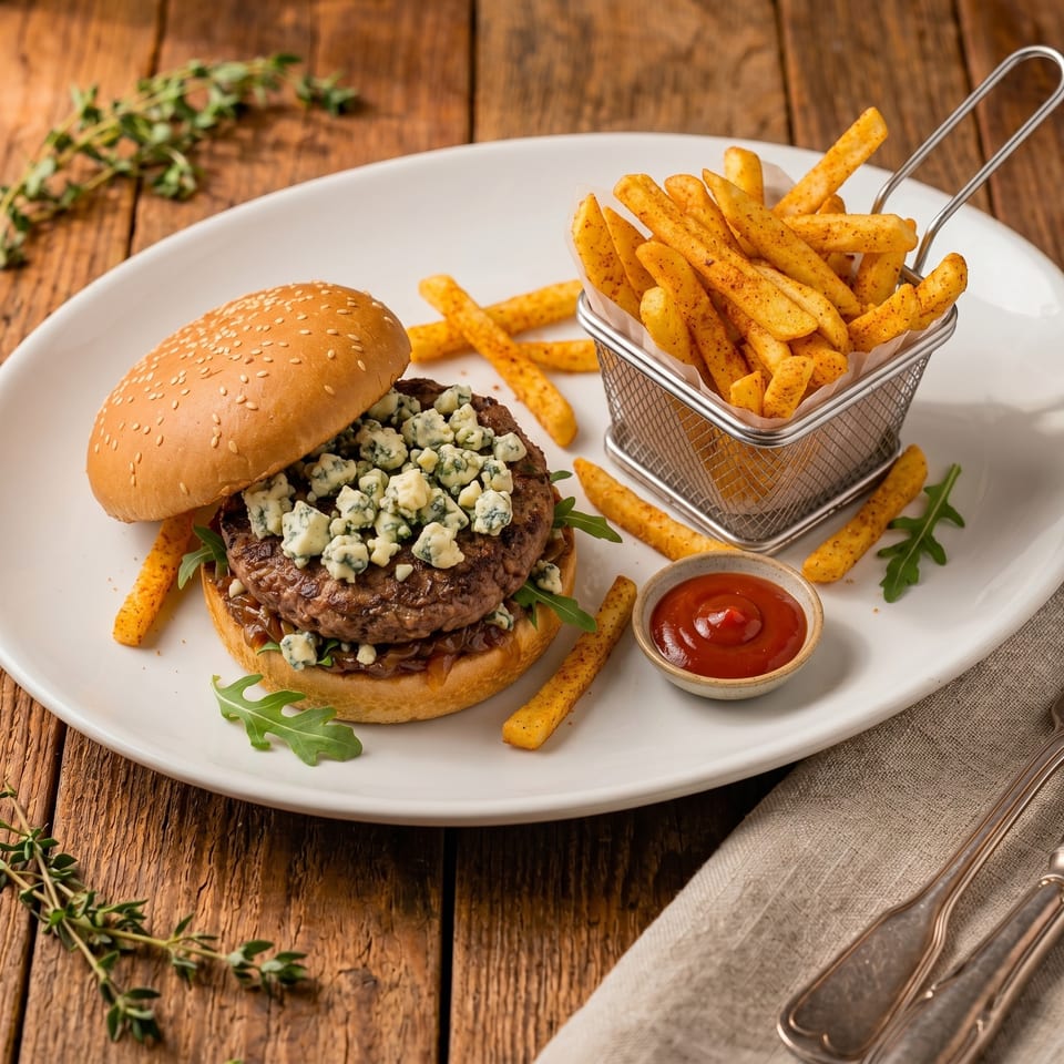 Indulge in Our Blue Cheese Burger